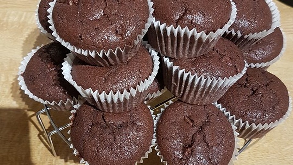 Extraschokoladige Vollkorn-Schokomuffins von meow