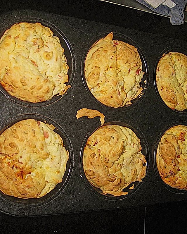Schinken-Feta Muffins mit Ziegenfrischkäse