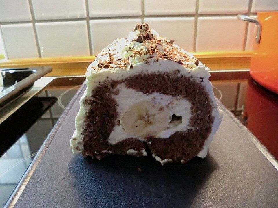 Bananen-Sahne Schokobiskuitrolle von DFairy| Chefkoch Bananen-Sahne Schokobiskuitrolle von DFairy| Chefkoch