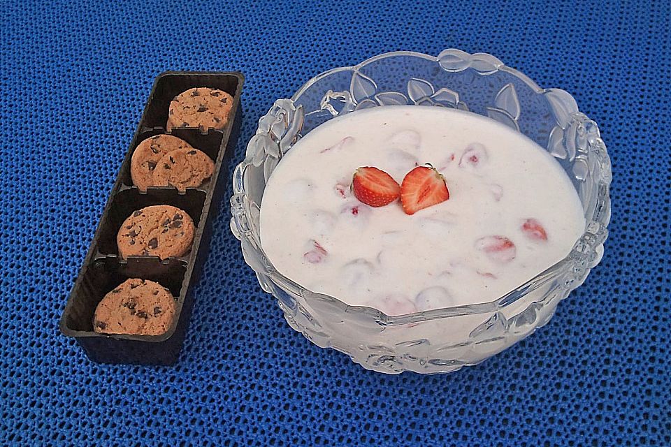 Erdbeer-Joghurt mit Cookies