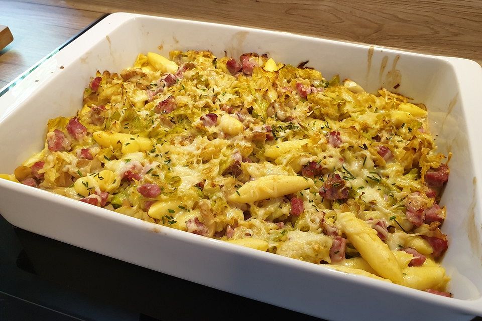 Schupfnudel-Wirsing-Gratin