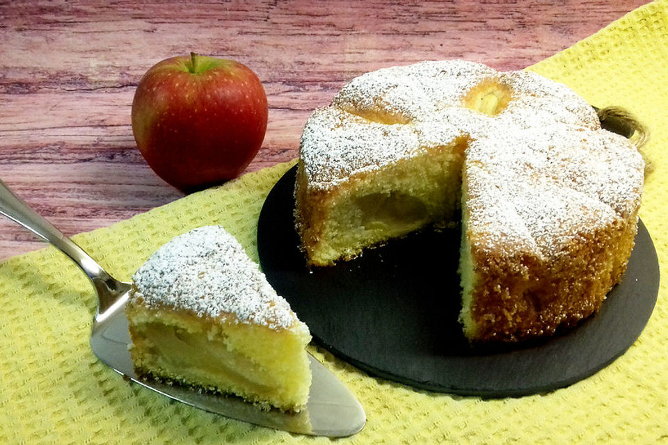 Einfacher versunkener Apfelkuchen