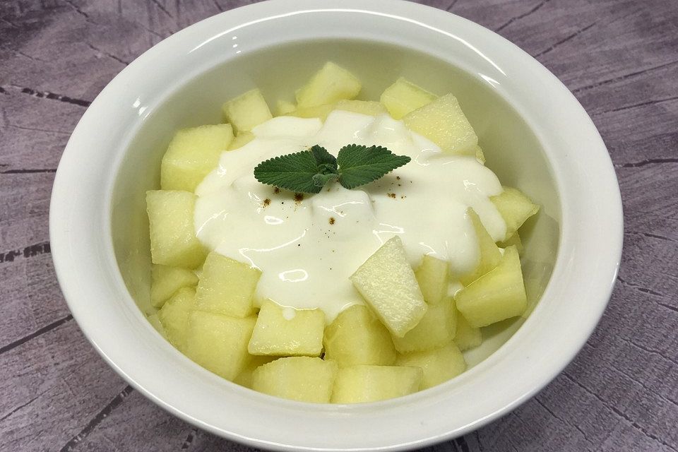 Melonensalat mit Joghurt