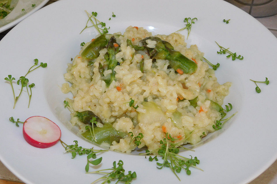 Grünspargel - Risotto