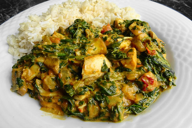 Hähnchen-Erdnuss-Pfanne mit Spinat von TomKaGai| Chefkoch