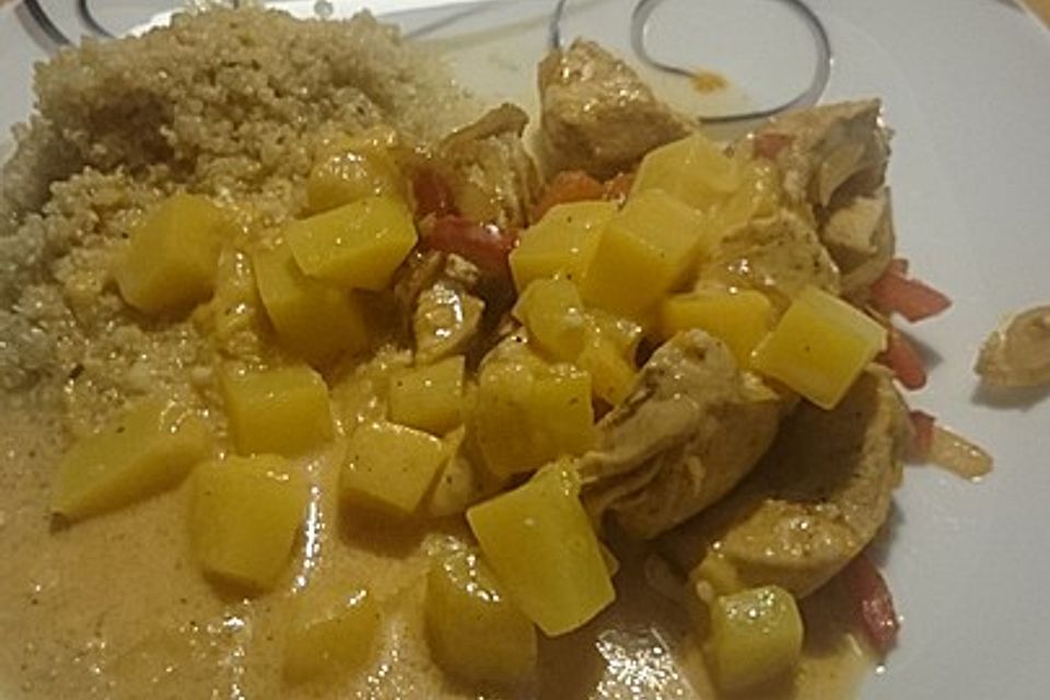 Paprika-Hähnchenpfanne mit Mangosauce