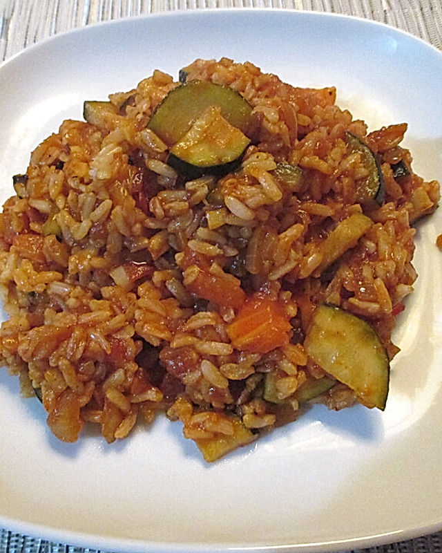 Zucchini Reispfanne