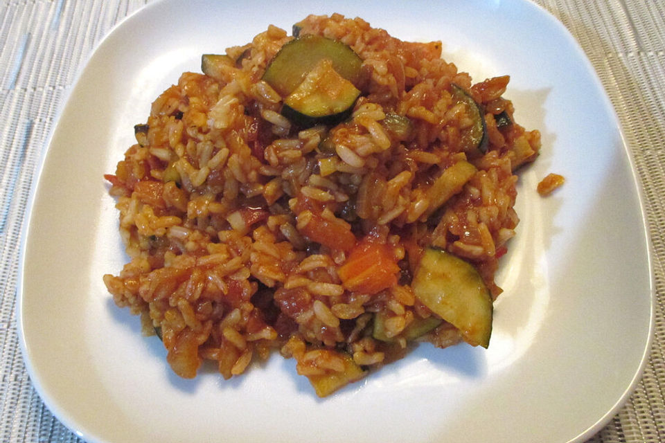 Zucchini Reispfanne