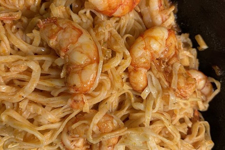 Spaghetti aglio olio e scampi