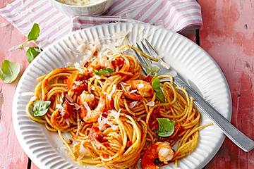 Spaghetti aglio olio e scampi