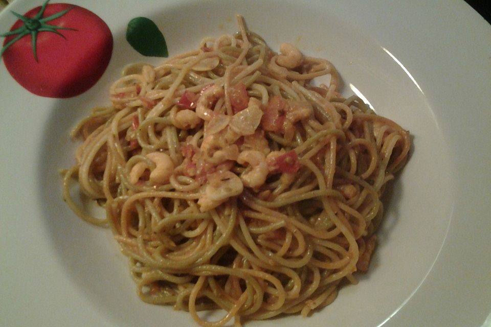 Spaghetti aglio olio e scampi