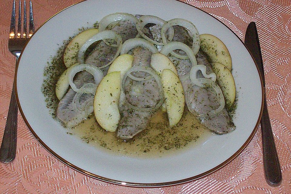 Matjes in Honig-Vinaigrette mit Apfel und Dill von Sarah