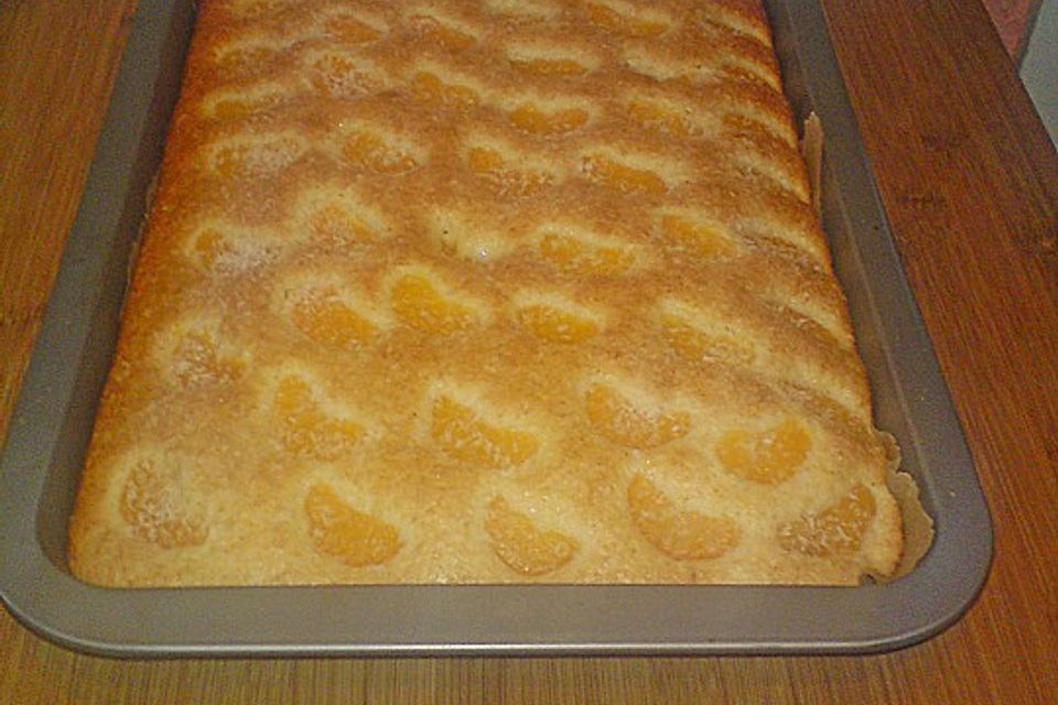 Früchtekuchen mit Mandarinen vom Blech Früchtekuchen mit Mandarinen vom Blech