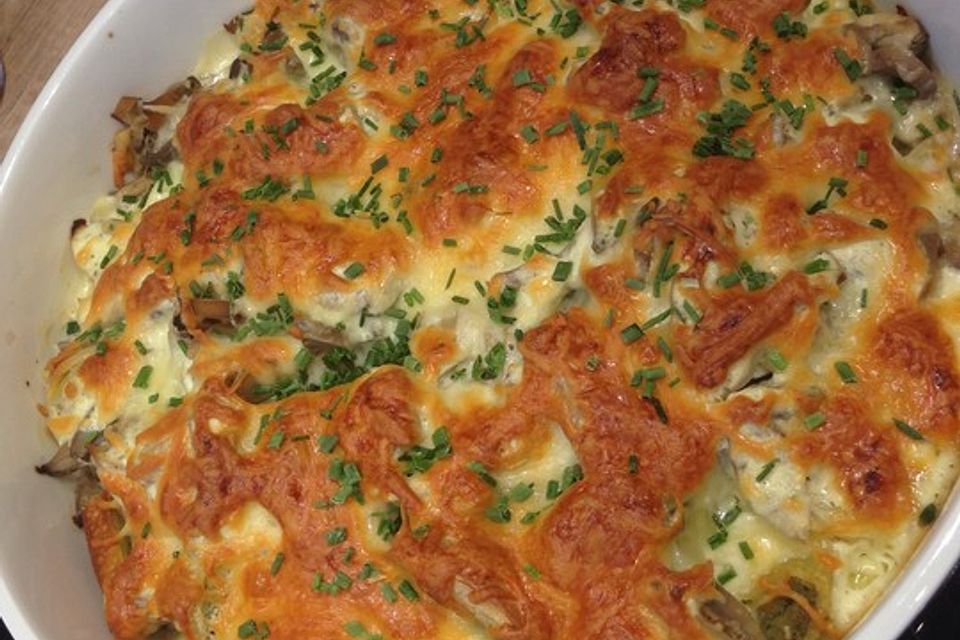Maultaschen-Frischkäse-Auflauf Maultaschen-Frischkäse-Auflauf