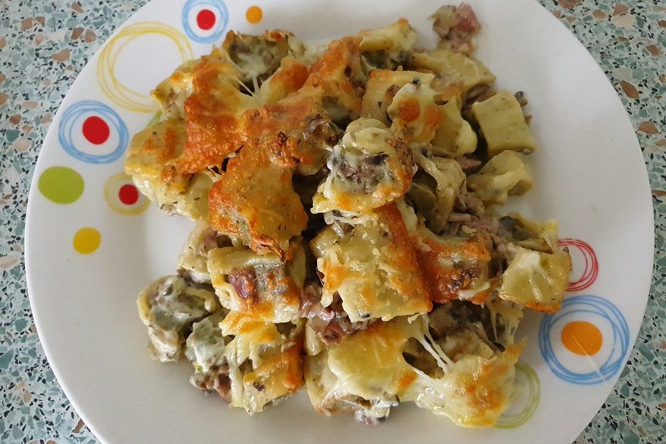 Maultaschen-Frischkäse-Auflauf Maultaschen-Frischkäse-Auflauf
