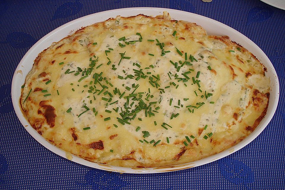 Maultaschen-Frischkäse-Auflauf Maultaschen-Frischkäse-Auflauf