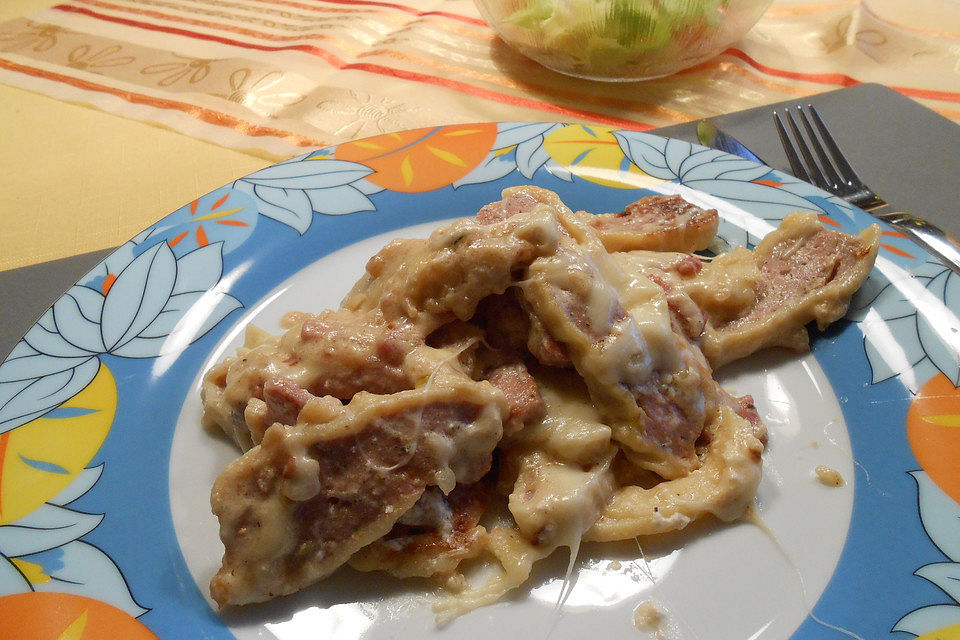 Maultaschen-Frischkäse-Auflauf Maultaschen-Frischkäse-Auflauf