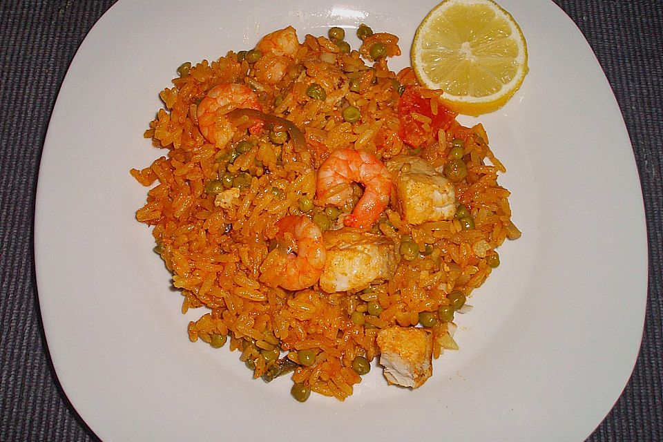 Cremige Fisch-Paella