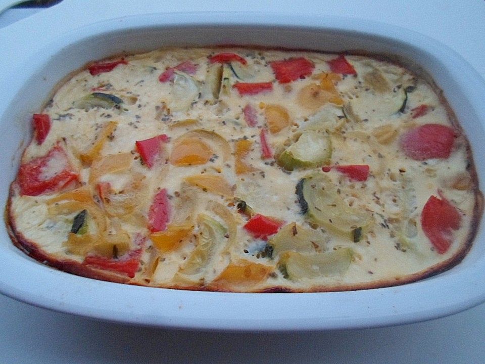 Gemüseauflauf-Tortilla mit Zucchini und Paprika von kerger| Chefkoch