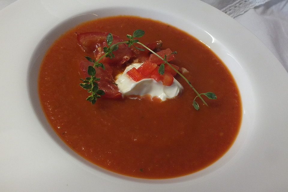 Paprika-Tomatencreme-Suppe