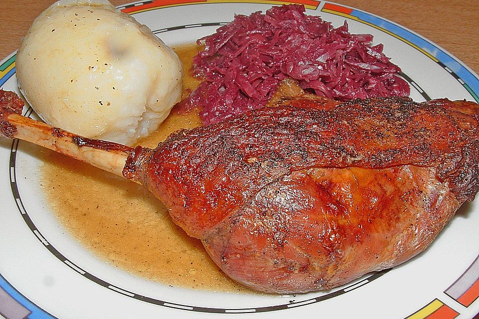 Gänsekeulen im Bratschlauch