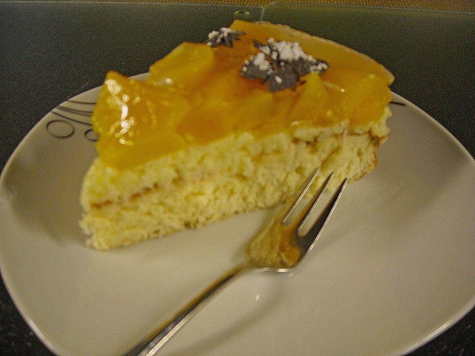 Pfirsichtorte mit Kokospuddingfüllung | Chefkoch