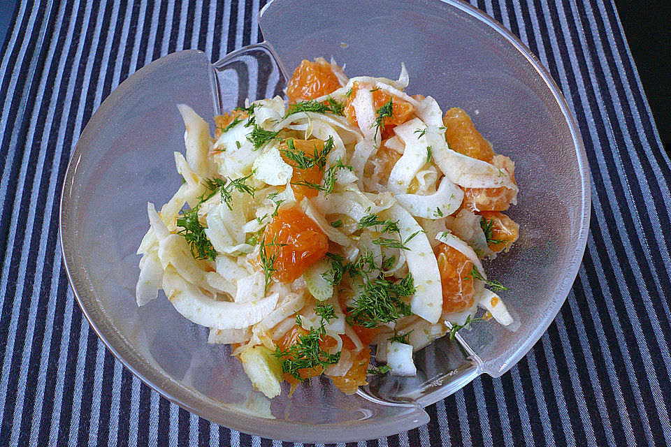 Fenchelsalat mit Avocado und Ingwervinaigrette