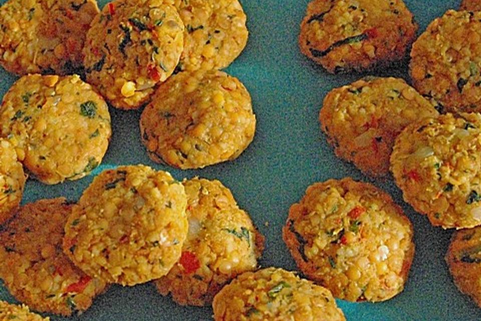 Linsenbällchen mit Tzatziki