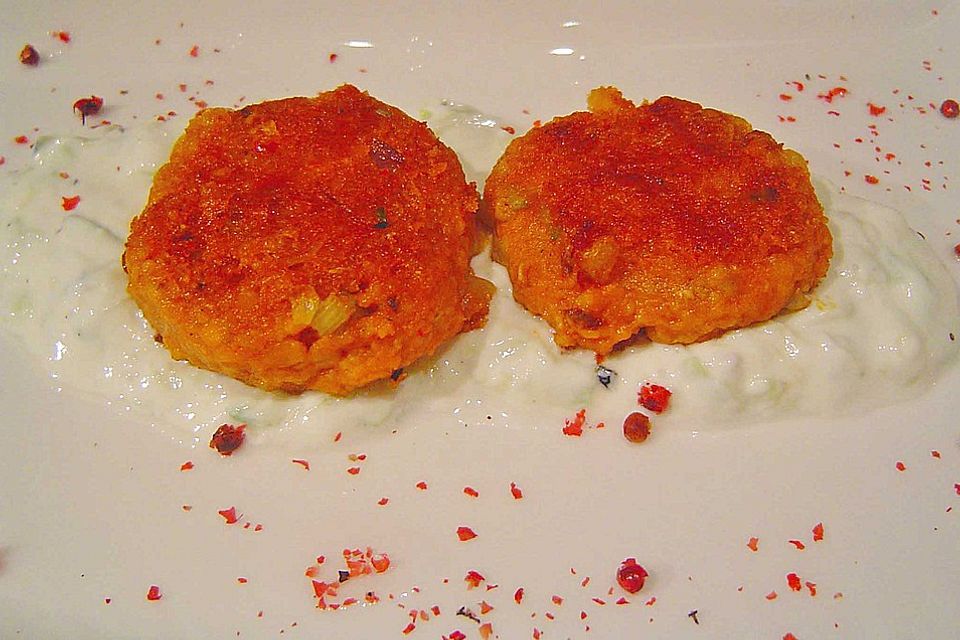 Linsenbällchen mit Tzatziki