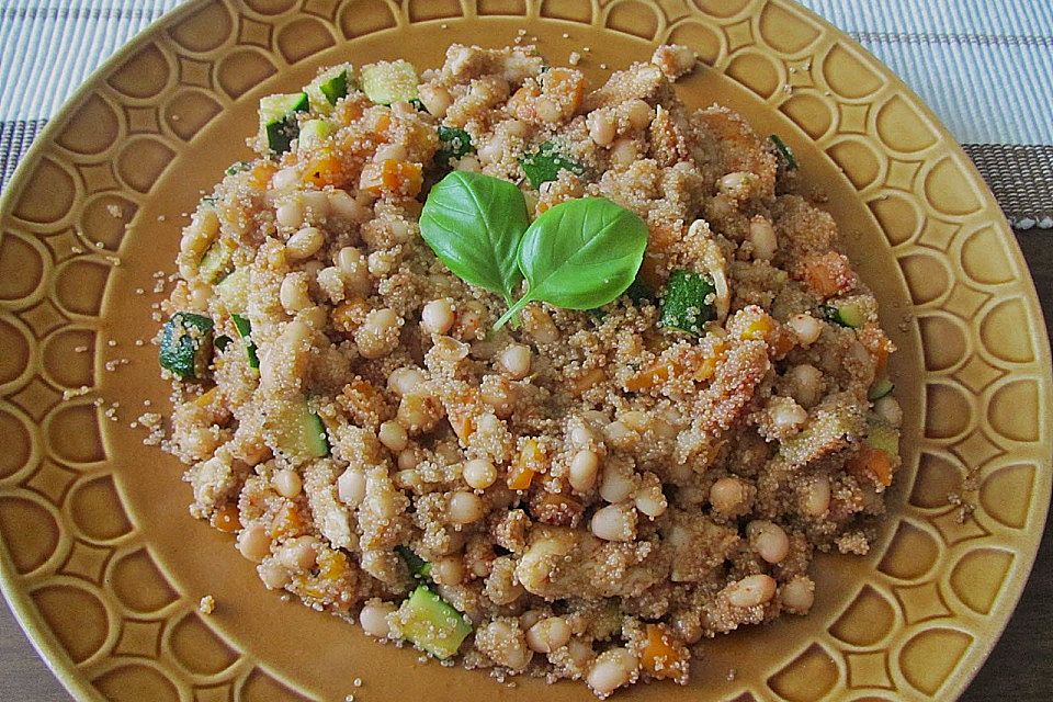 Amaranth-Hähnchen-Pfanne mit Gemüse