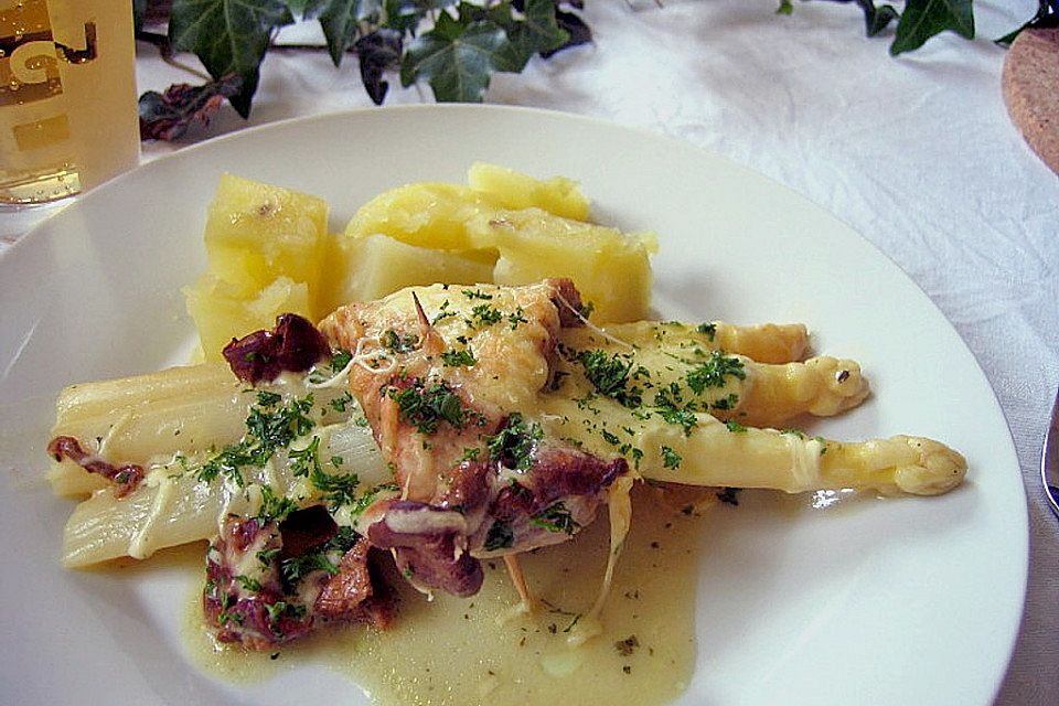 Spargel-Schnitzel Gratin