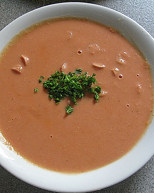 Rote Linsen-Tomatensuppe