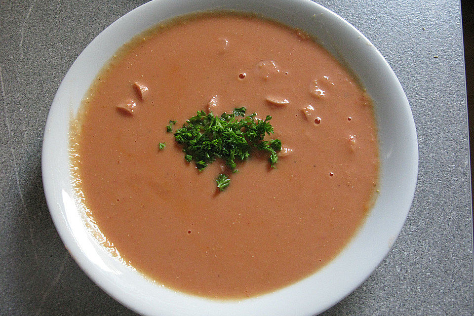 Rote Linsen-Tomatensuppe