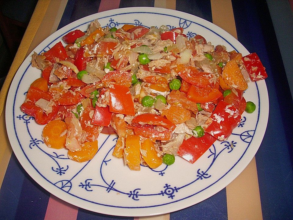 Thunfischpfanne oder Thunfischsalat mit Gemüse von -Birte-| Chefkoch