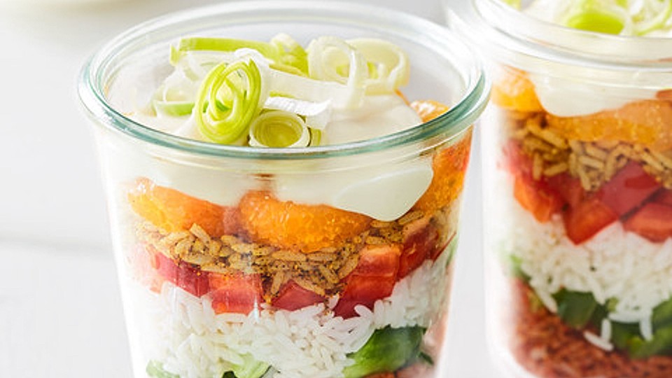 Reis-Schichtsalat