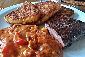 Lammlachse Mit Rosmarinkartoffeln Und Tomaten Zucchini Sugo Von Linchje Chefkoch 