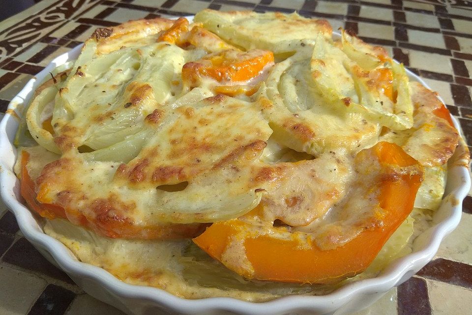 Fenchel-Kürbis-Gratin