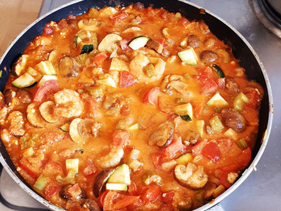 Scharfe Gemüsepfanne mit Garnelen von katha-kocht| Chefkoch