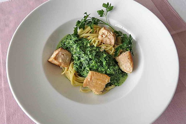 Lachs-Spinat-Spaghetti Von Einfach_nur_ich| Chefkoch