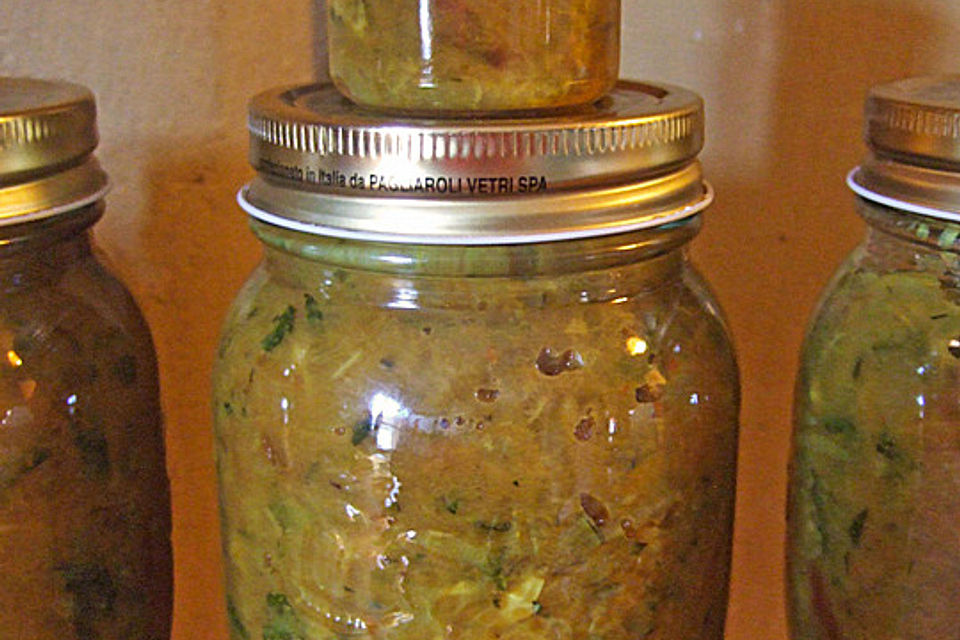 Zucchini-Pflaume-Zwiebel-Chutney