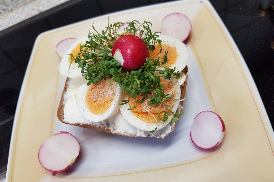 Frischkäse-Dip mit Tomate und Ei