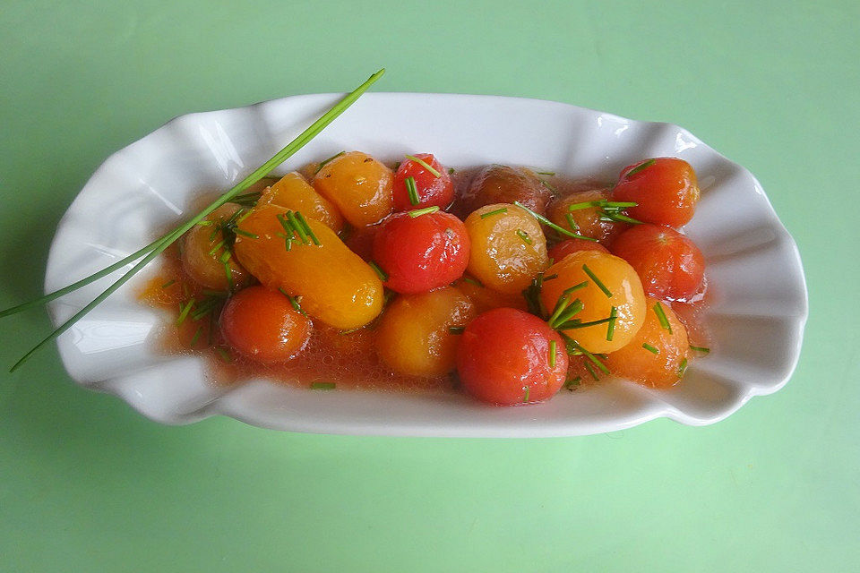 Super Sommer-Melonen-Tomaten-Limettensalat mit Sherryessig