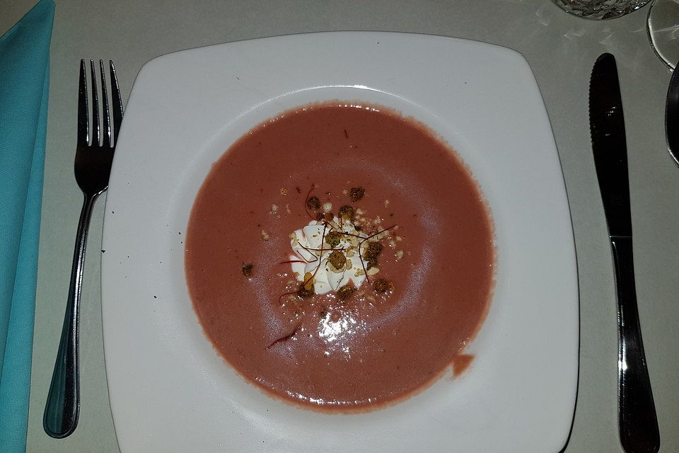 Rote Bete–Orangen-Suppe