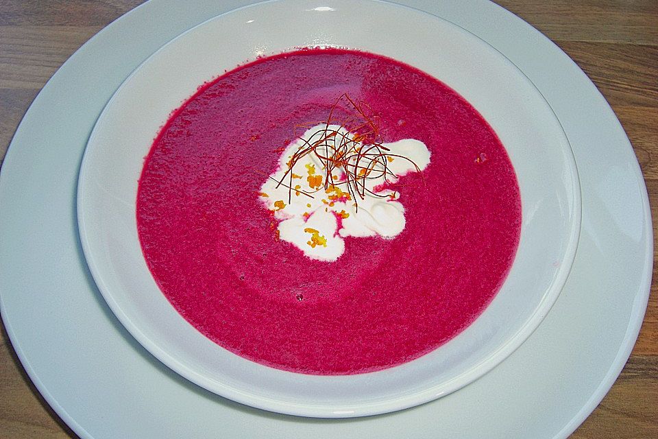 Rote Bete–Orangen-Suppe