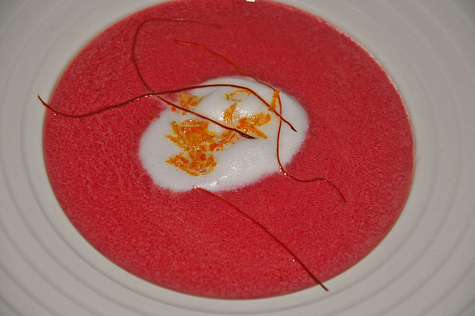 Rote Bete–Orangen-Suppe