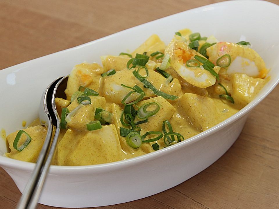 Eiersalat mit selbstgemachter Curry-Mayonnaise und Ananas von chefkoch ...