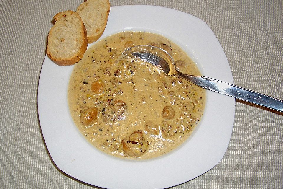 Käsesuppe mit Hackfleisch