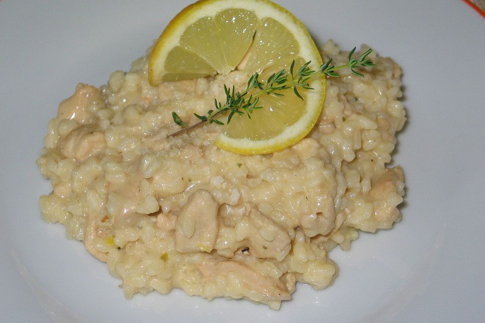 Zitronen-Risotto mit Hühnerfleisch