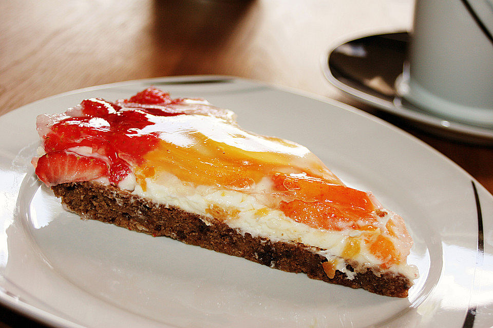 Blaubeer-Frischkäsetorte mit Knusperboden