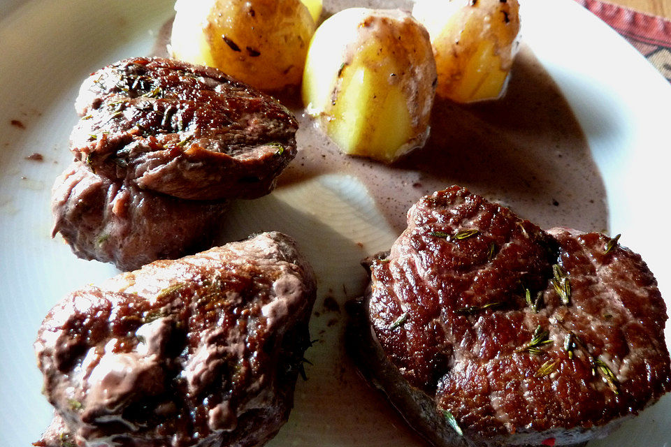 Straußen-Steaks aus dem Ofen